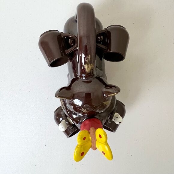 VTG MCM Dog Butterfly Nose Decanter And Four Shot Glasses - Picture 6 of 10